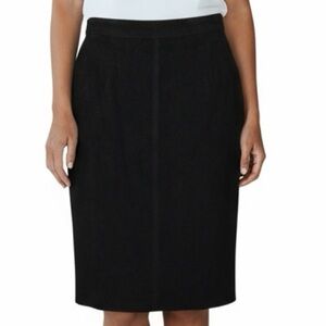 👛.2/$40 NEW Vintage PELLE CUIR Authentic Suede Leather Pencil Skirt Black